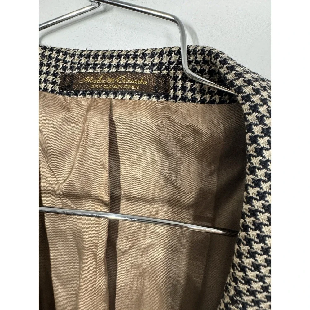 VTG Polo University‎ Club Ralph Lauren Blazer Blue Tan Check Wool Silk Blend 44R